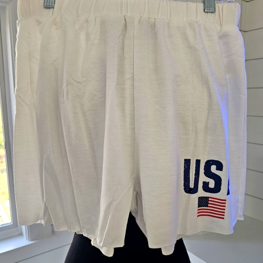 White USA Flag Shorts
